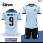 Bộ quần áo bóng đá Racing Amac Chính Hãng Vải Mè lộc phát fc màu đỏ đô