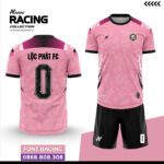 Bộ quần áo bóng đá Racing Amac Chính Hãng Vải Mè lộc phát fc màu đỏ đô