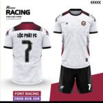 Bộ quần áo bóng đá Racing Amac Chính Hãng Vải Mè lộc phát fc màu đỏ đô