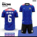 Bộ quần áo bóng đá Racing Amac Chính Hãng Vải Mè lộc phát fc màu đỏ đô