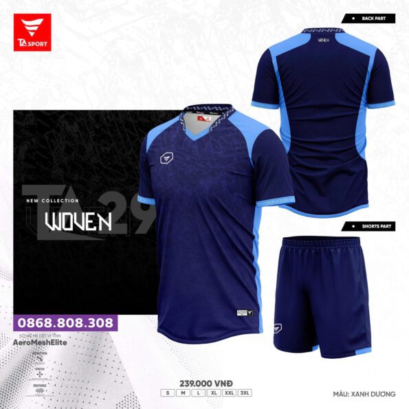 Bộ quần áo bóng đá TA Sport TA29 chính hãng xanh than