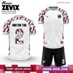 Bộ quần áo bóng đá Zevix Amac Chính Hãng Vải Mè Caro đỏ