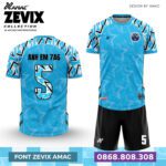 Bộ quần áo bóng đá Zevix Amac Chính Hãng Vải Mè Caro đỏ