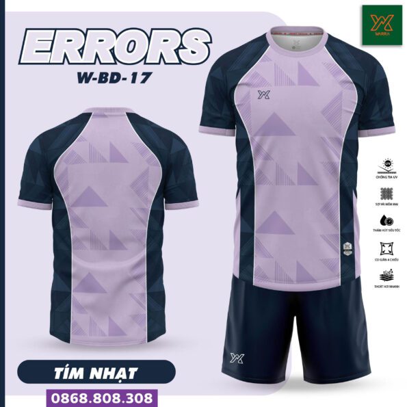 Quần Áo Bóng Đá Thiết Kế Warra Errors W-BD-17 màu tím đen