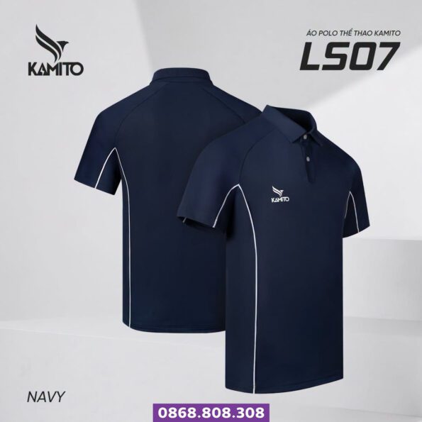 áo thun polo có cổ kamito Ls07 chính hãng tím than