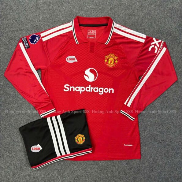 Áo Bóng Đá MU Dài Tay manchester united Mùa Giải 2026 2027 xanh bích đỏ