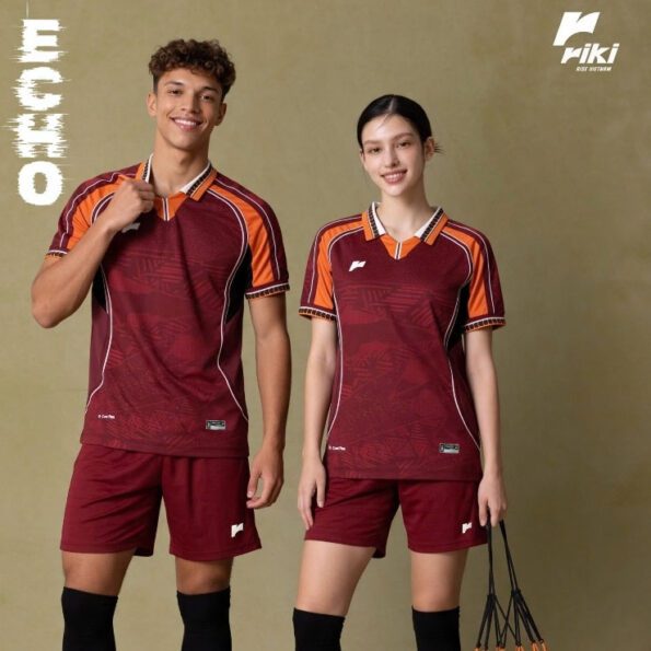 Áo Bóng Đá RIKI ECHO Vải R CoolFlex Thấm Hút Cao Cấp đỏ đô (1)