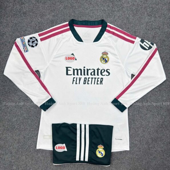 Áo Bóng Đá Real Madrid Dài Tay CLB 2026 2027 quần xanh