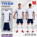 Áo bóng đá TA32 Vải dệt chính hãng TA Sport trắng xanh than