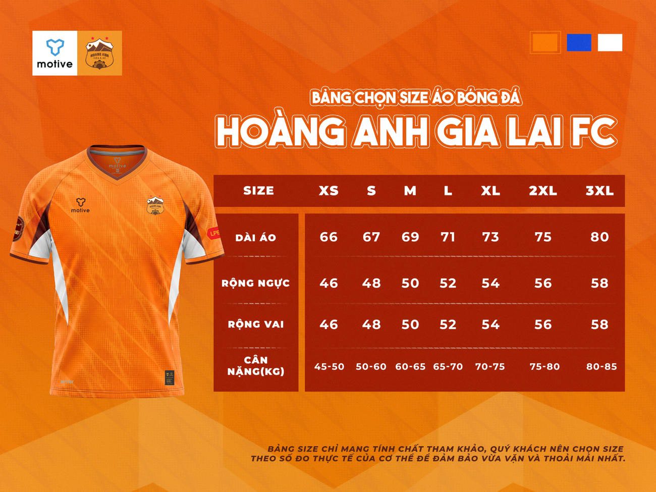 Bảng size Motive HAGL