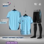 Bộ Quần Áo Bóng Đá VEX CV Sport Nam Nữ Vải C-Airmax xanh cổ vịt