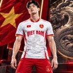 áo bóng đá Việt Nam thiết kế họa tiết rồng logo chim lạc