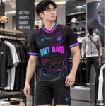 áo bóng đá Việt Nam thiết kế họa tiết rồng logo chim lạc