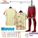 Bộ quần áo bóng Hoang Dung Sport Warris kem