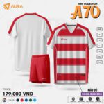 Bộ quần áo bóng đá Aura A70 chính hãng vải mềm màu đỏ