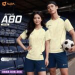 Bộ quần áo bóng đá Aura A80 chính hãng màu xanh bblue