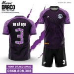 Bộ quần áo bóng đá Draco Amac Chính Hãng Vải Mè tím