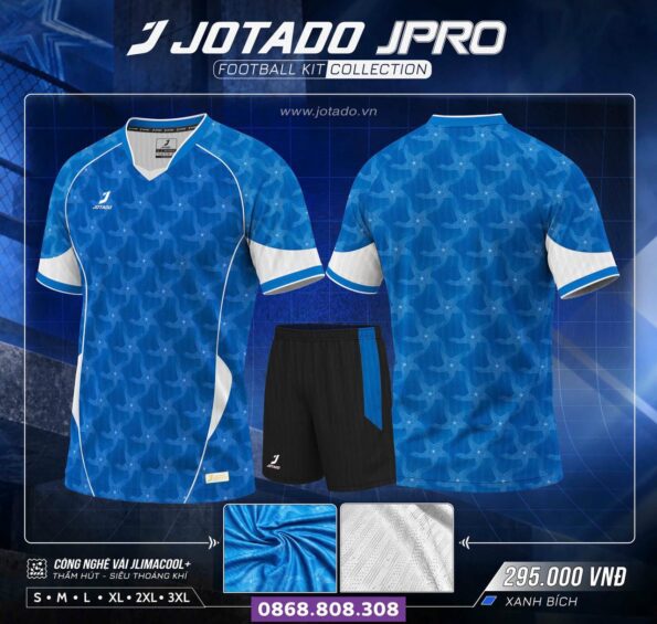 Bộ quần áo bóng đá Jotado Jpro chính hãng xanh blue