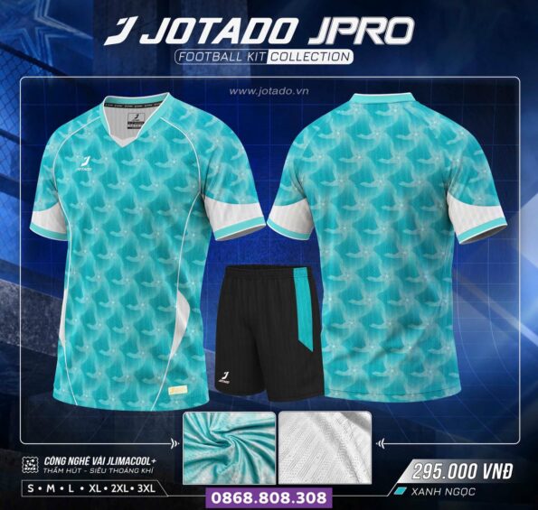 Bộ quần áo bóng đá Jotado Jpro chính hãng xanh ngọc