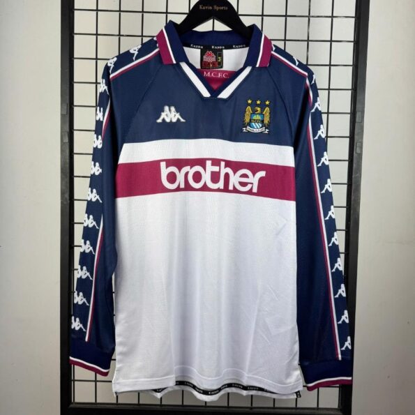 Bộ quần áo bóng đá M.C.F.C Manchester Man City 1997 1998 retro dài tay