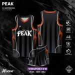 Bộ quần áo bóng rổ Peak mẫu đồng phục thiết kế amac đen hồng