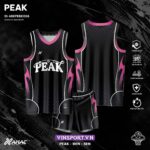 Bộ quần áo bóng rổ Peak mẫu đồng phục thiết kế amac đen hồng