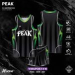 Bộ quần áo bóng rổ Peak mẫu đồng phục thiết kế amac đen hồng