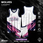 Bộ quần áo bóng rổ Wolves mẫu đồng phục thiết kế amac trắng hồng