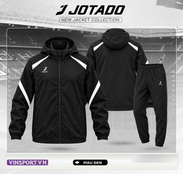 Đồng phục bộ quần áo gió jotado chính hãng đen