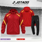 Đồng phục bộ quần áo gió jotado chính hãng đỏ vàng