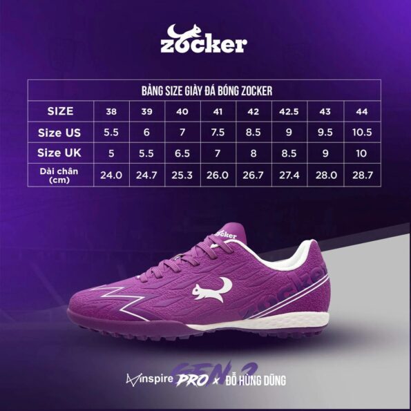 Giày Bóng Đá Zocker Inspire Pro Gen 2 Chính Hãng tím (2)