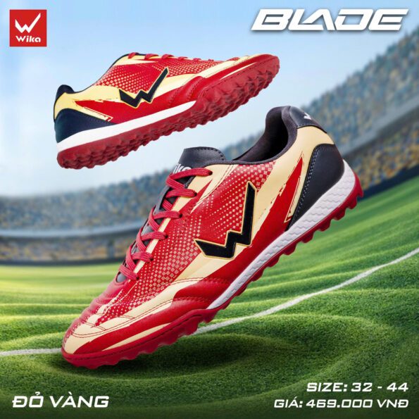 Giày Đá Bóng Wika Blade TF Chính Hãng đỏ vàng