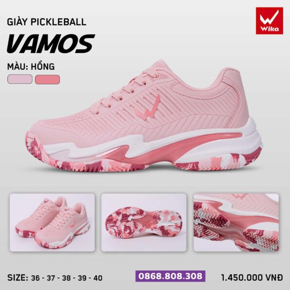 Giày Pickleball WIKA VAMOS x QUANG DƯƠNG Chính Hãng hồng