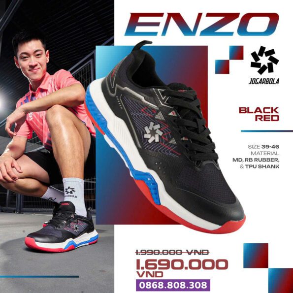 Giay pickle ball Jogarbola Enzo Chính Hãng đen (2)