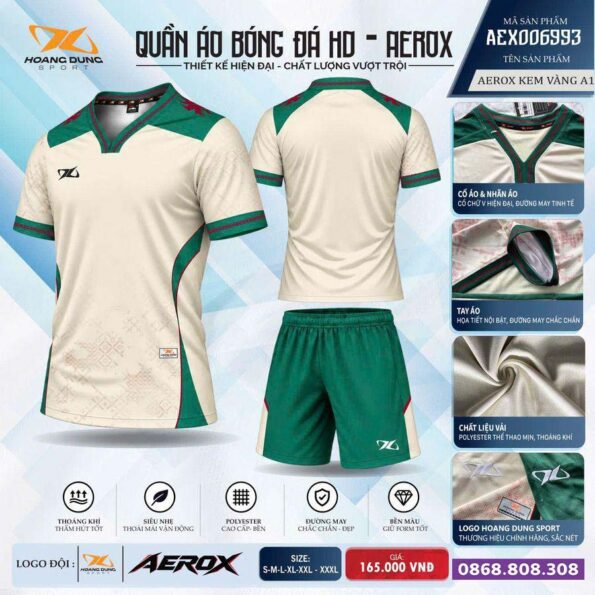 Quần áo bóng đá HD - Earox Hoang Dung Sport vàng
