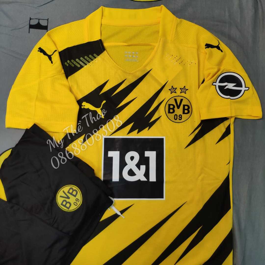 Bộ quần áo đá banh bóng đá BVB Borussia dortmund 1&1 logo thêu jersey 2020 2022 màu vàng 1