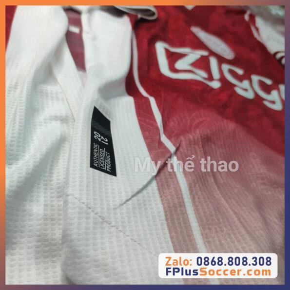 Bộ quần áo bóng đá CLB Ajax đỏ hông trắng logo thêu poly mè thái cao cấp 2