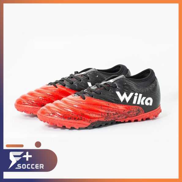 Giày đá bóng sân cỏ nhân tạo giá rẻ tf wika tekela khâu toàn bộ đế hàng chính hãng việt nam đỏ đen