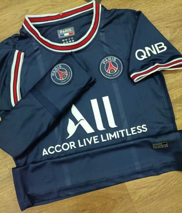 Bộ quần áo bóng đá CLB Paris accor live limitless xanh xám