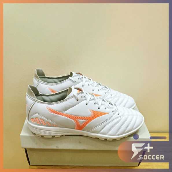 Giày đá bóng sân cỏ nhân tạo Mizuno Morelia Neo III Pro AS hàng không chính hãng màu trắng cam 0