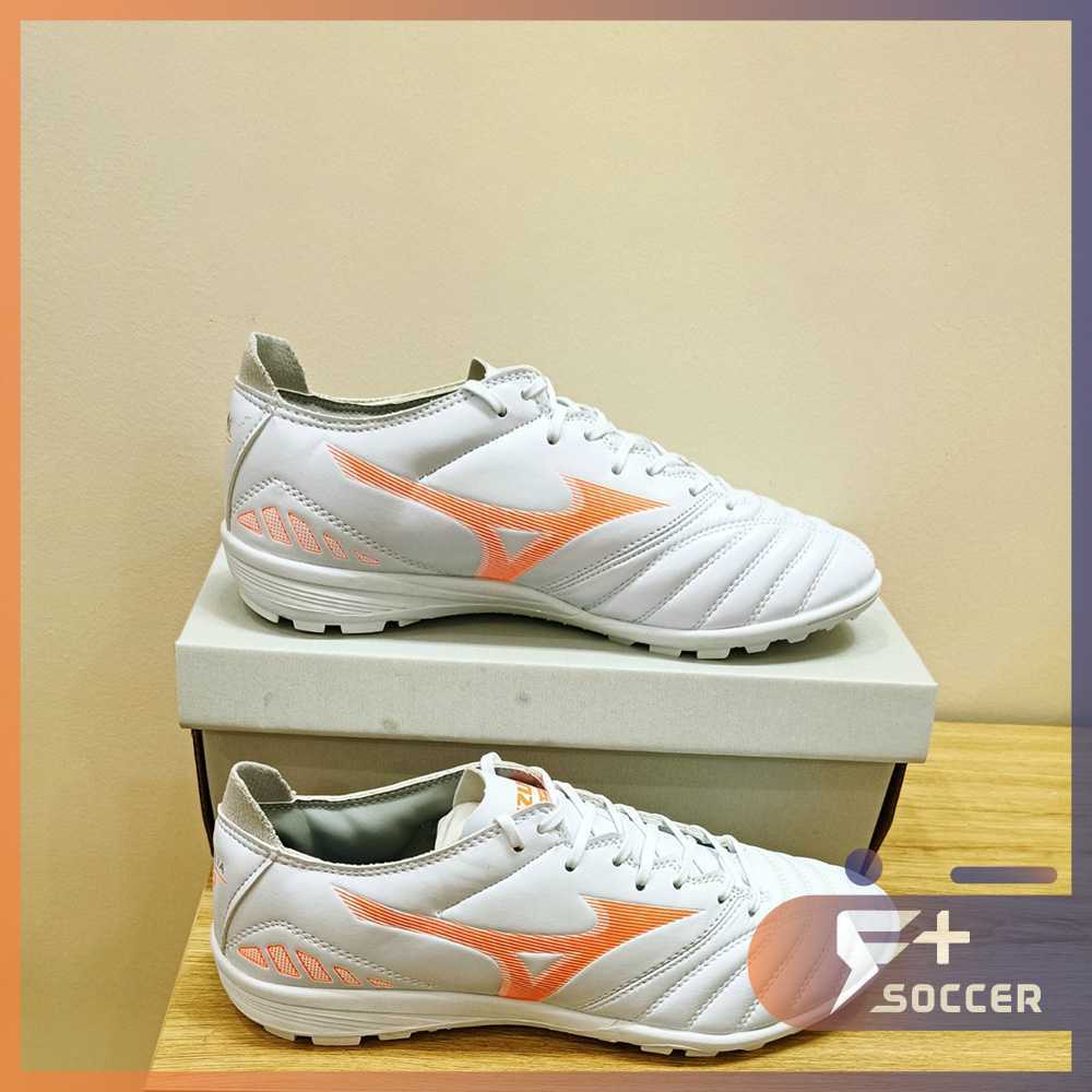 Giày đá bóng sân cỏ nhân tạo Mizuno Morelia Neo III Pro AS hàng không chính hãng màu trắng cam