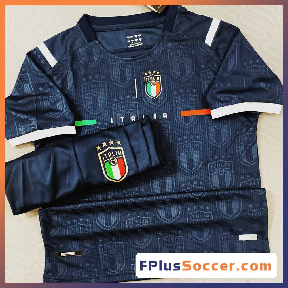 Bộ quần áo đá bóng đội tuyển Italy italia ý xanh tím than 2021 2022 logo dập chìm 1