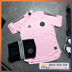 Bộ quần áo bóng đá clb câu lạc bộ miami vải mè thái màu hồng trắng quần đen web 1