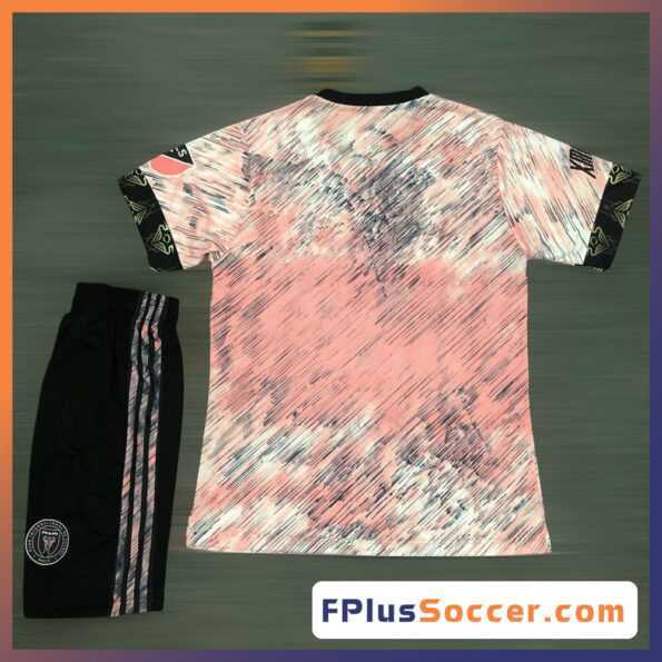 Bộ quần áo bóng đá thi đấu thể thao clb câu lạc bộ Inter miami vải mè thái màu hồng trắng quần đen
