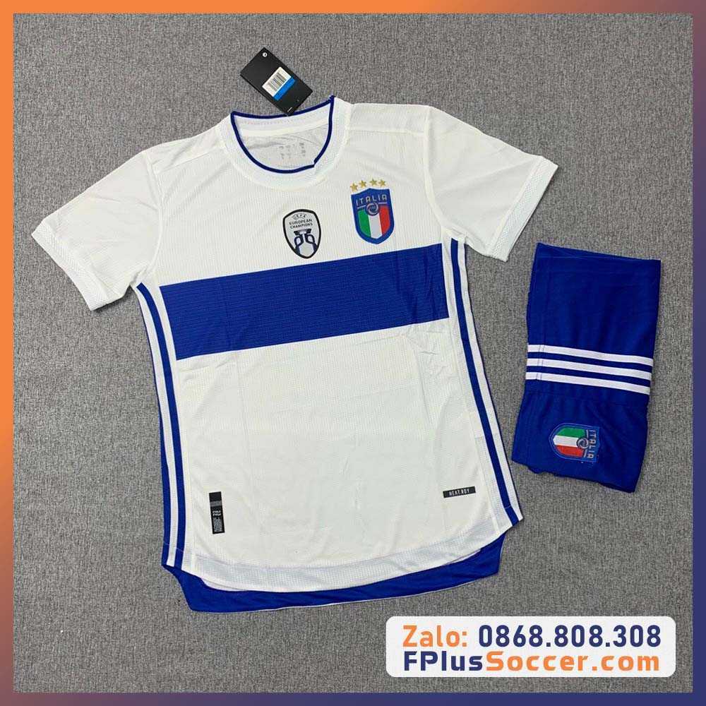 Bộ quần áo bóng đá đội tuyển quốc gia ý italia jersey trắng viền xanh mới 1