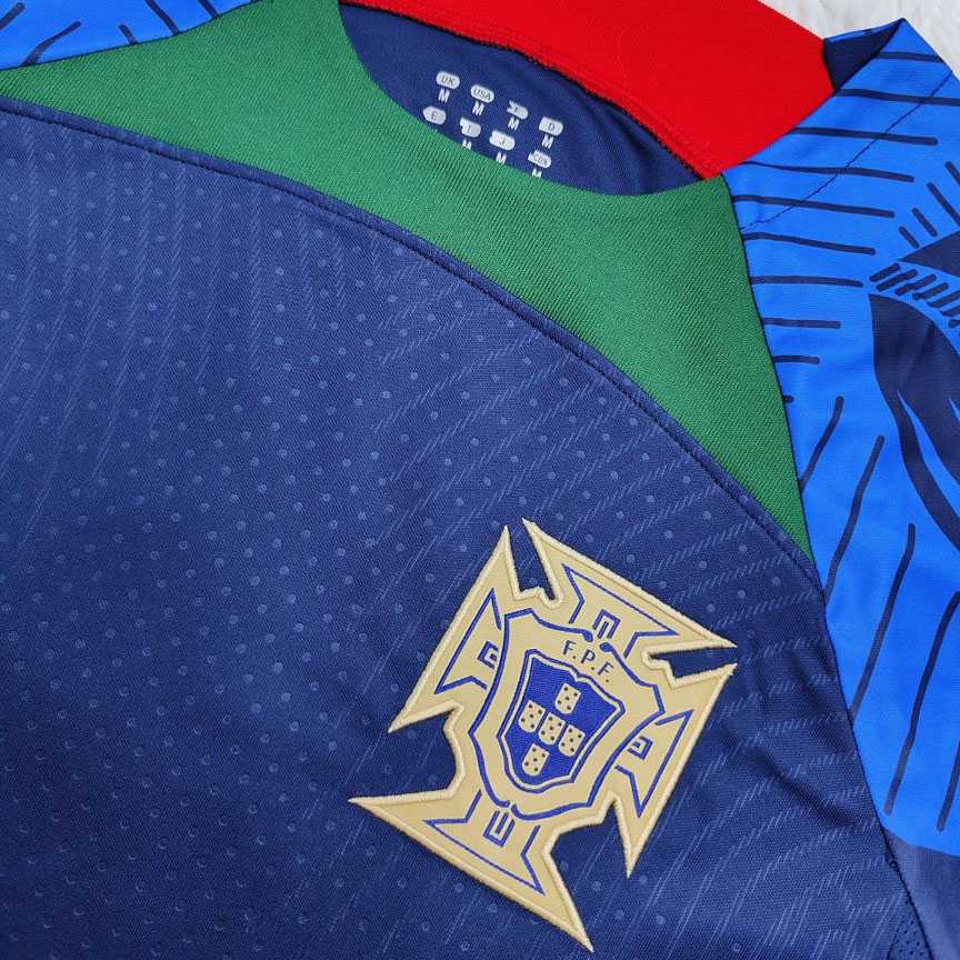 Bộ quần áo đá banh đội tuyển Bồ Đào Nha training tập luyện vải thái mới nhất 2022 2023 xanh đen tím than 4