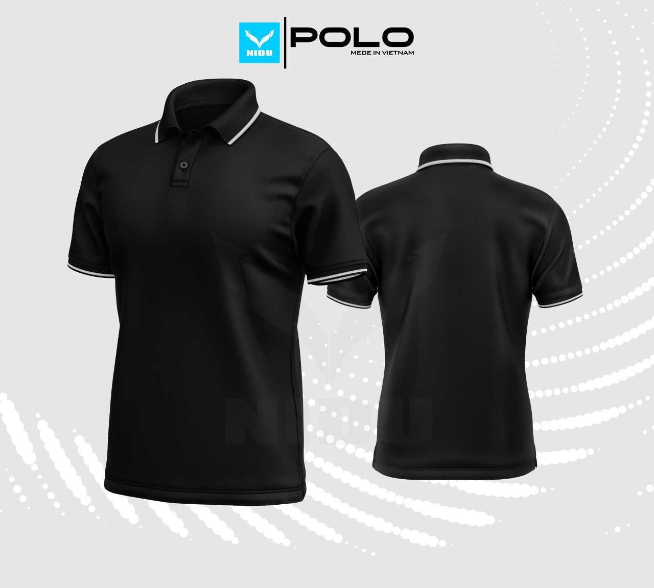 Bộ sưu tập áo polo có cổ polycot chính hãng Nidu Việt Nam nhiều màu phù hợp đồng phục công ty đen