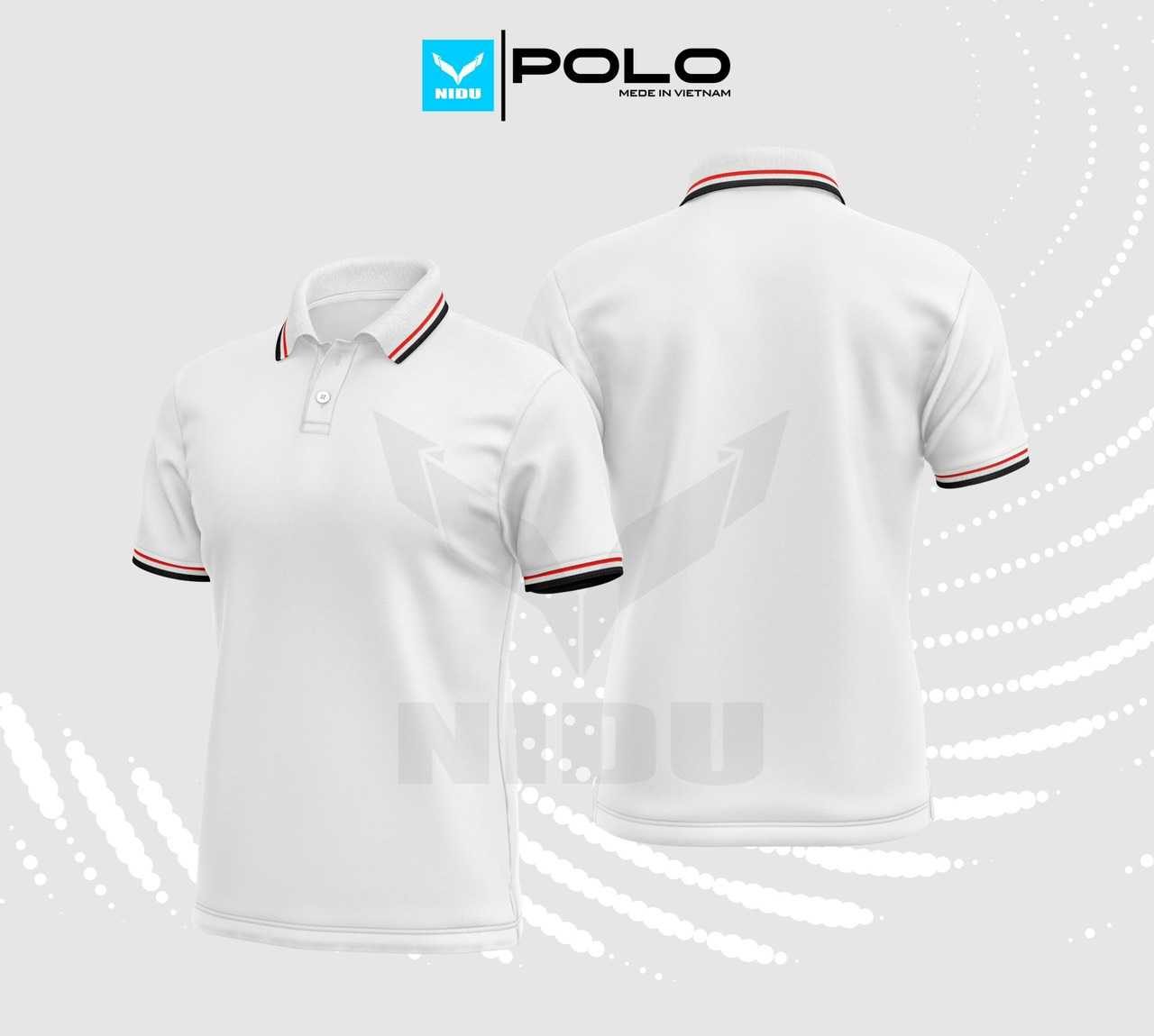 Bộ sưu tập áo polo có cổ polycot chính hãng Nidu Việt Nam nhiều màu phù hợp đồng phục công ty trắng 7