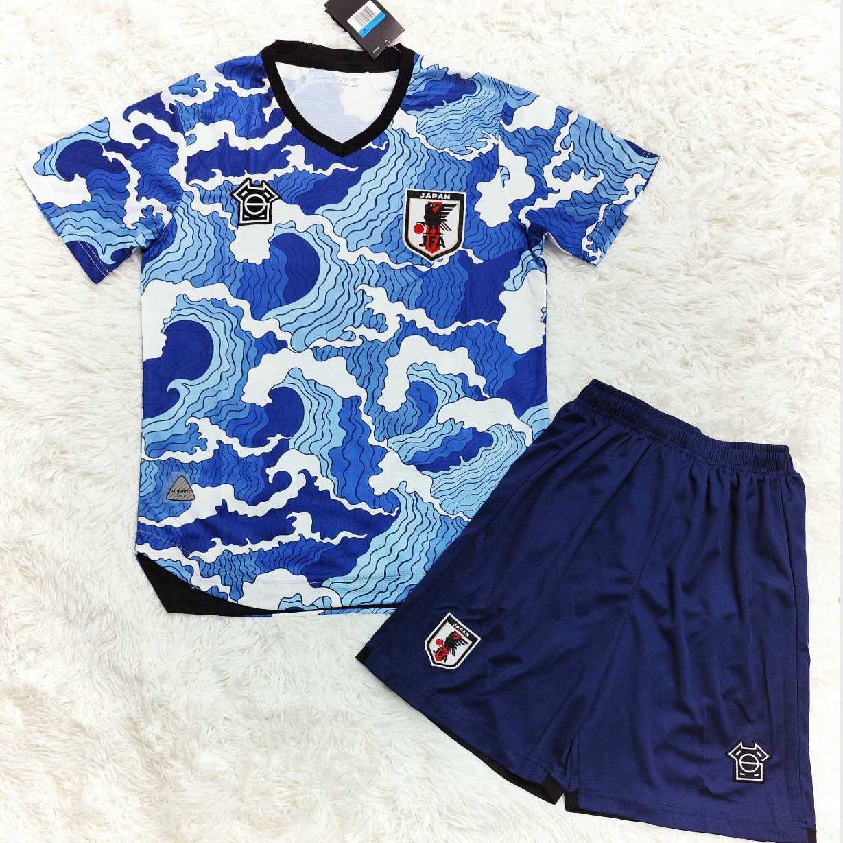 Bộ quần áo đội tuyển nhật bản japan màu xanh in hình sóng biển mới 2023 1