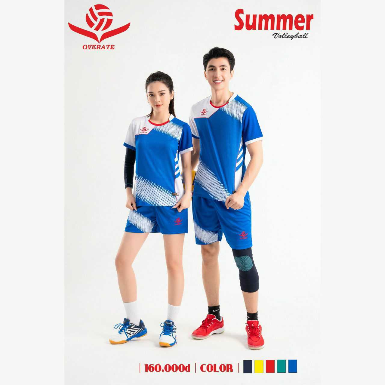 Bộ quần áo thể thao bóng chuyền Overate Sumer volleyball 01 nhiều màu xanh biển 2